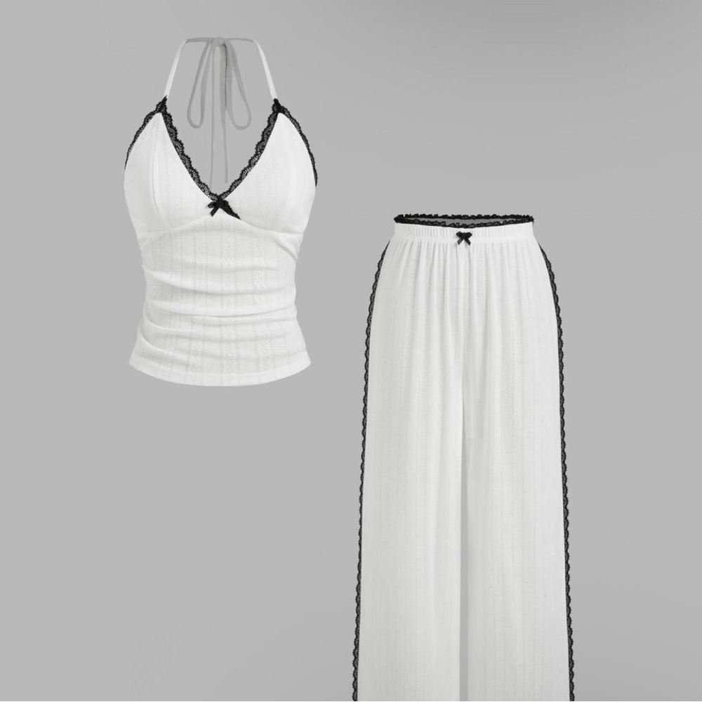 Cider White and Black Jumpsuit